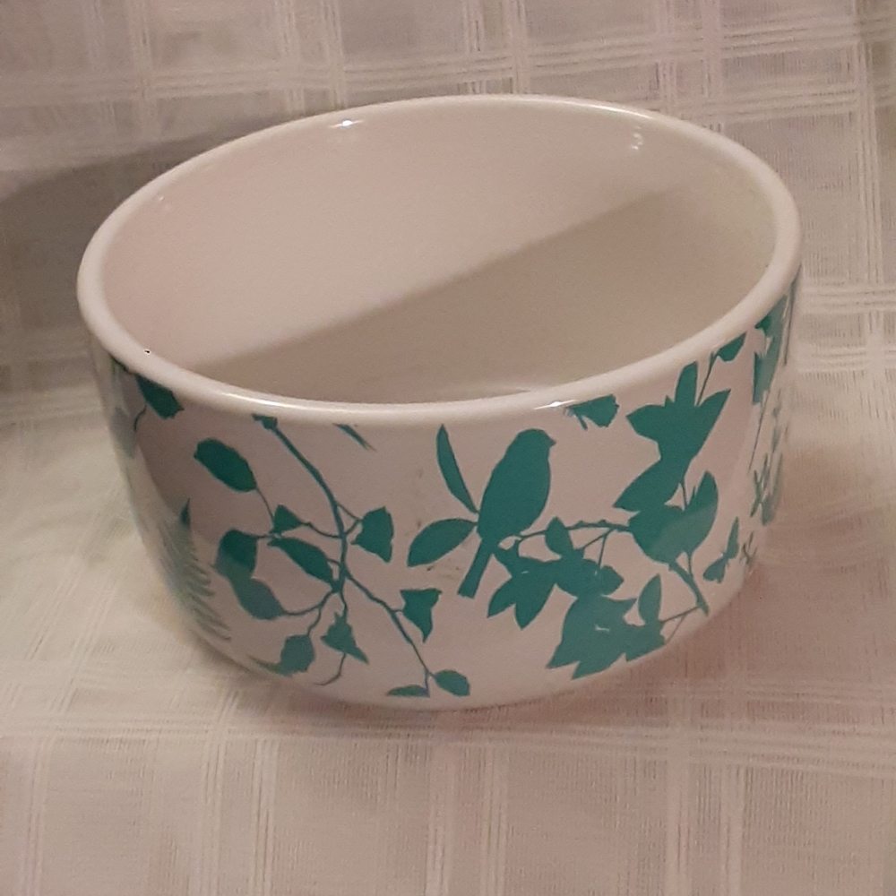 CERAMIC BOWL by Room Creative Silouettes Birds/Butterflies/Leaves Design